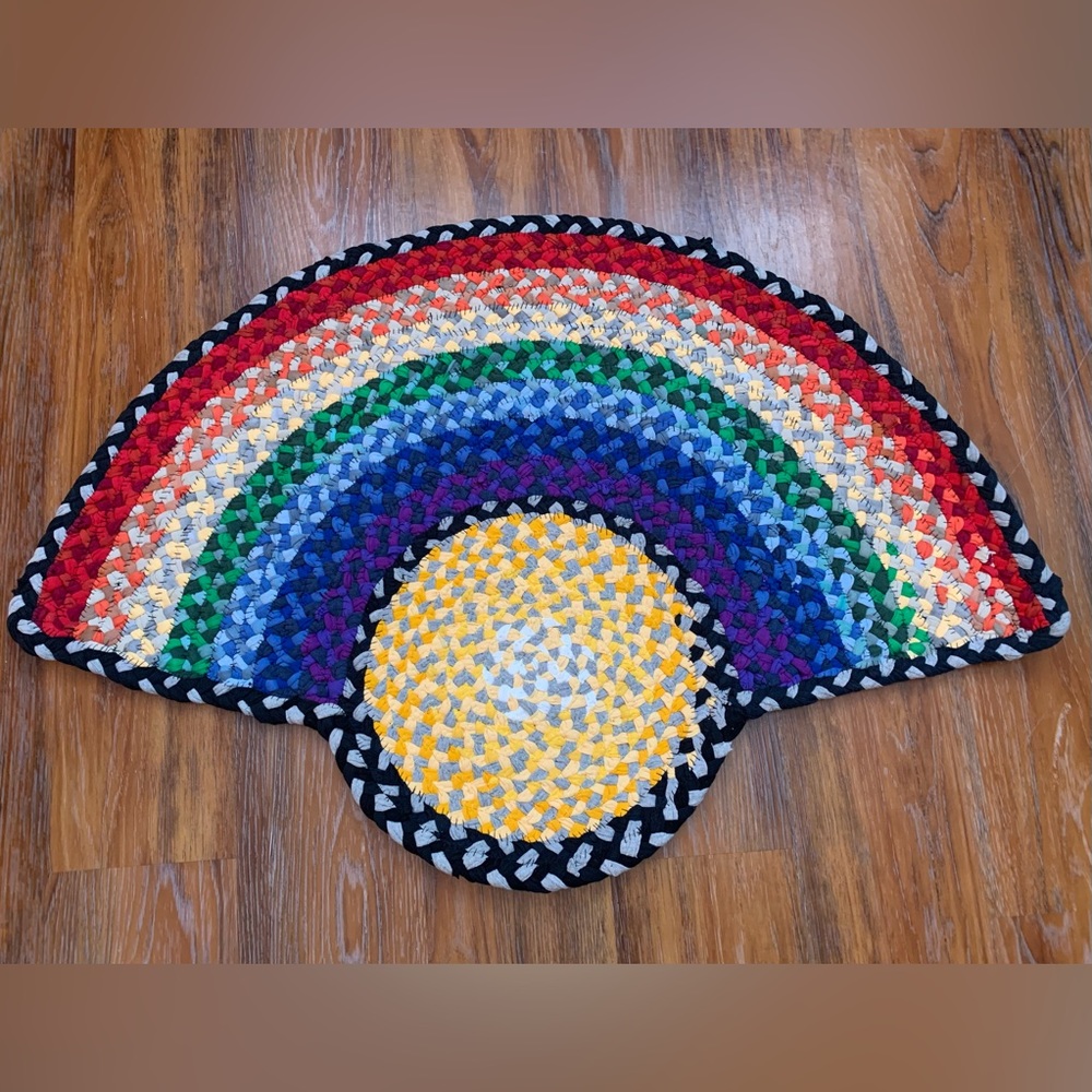 🌈Rainbow Handbraided Rug 🔆 - Picture 4 of 16
